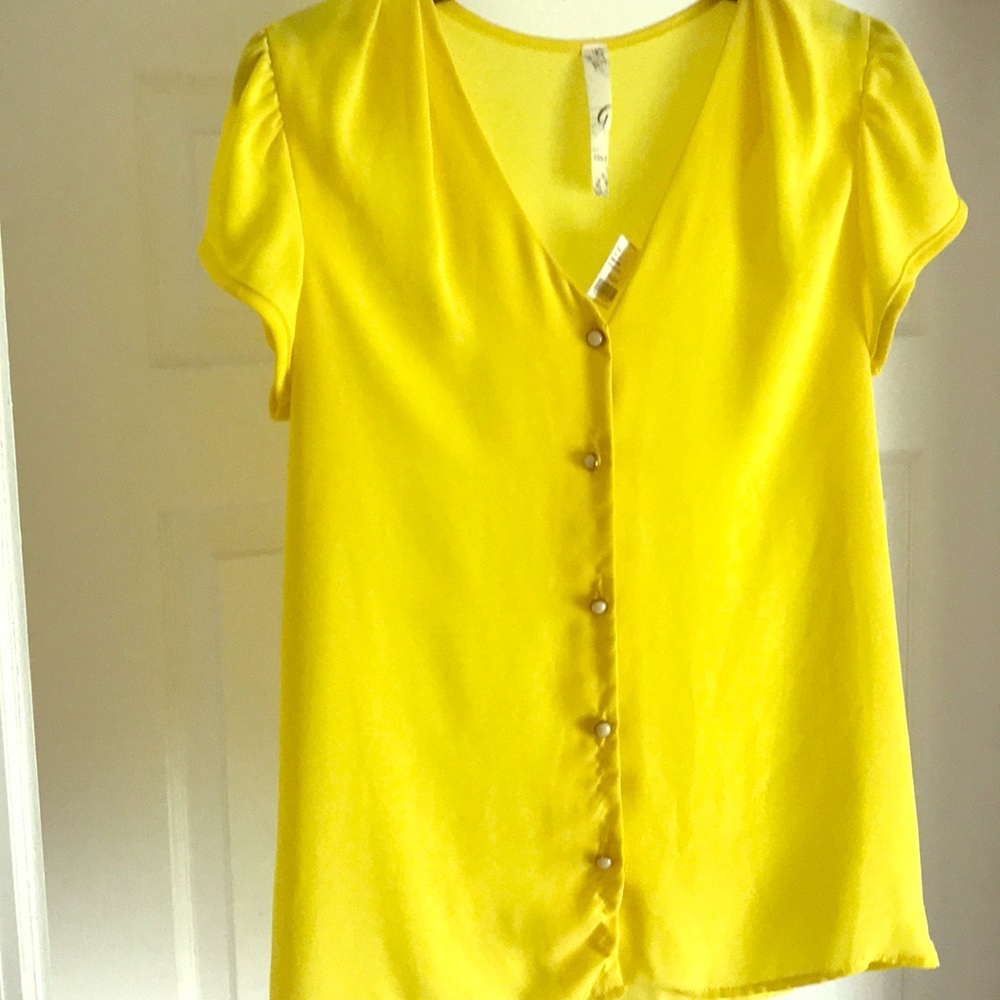 Button Front Yellow Blouse